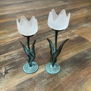 Vintage Botanical Charm 🌷 Tulip Votive Holders